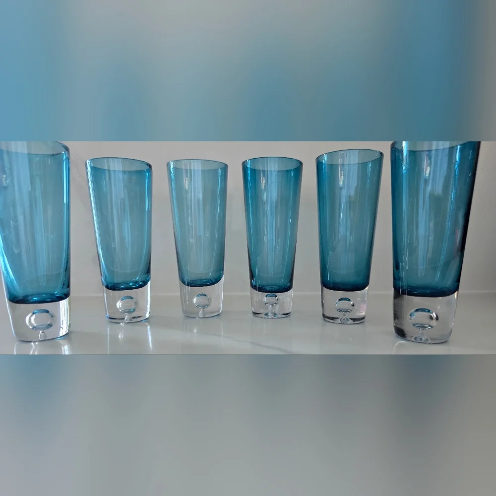 Krosno Azure Blue‎ Shot Glasses Set Of Six